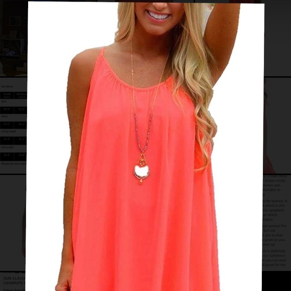 ReachMe Womens Spaghetti Strap Bathing Suit Cover Up - Picture 2 of 6